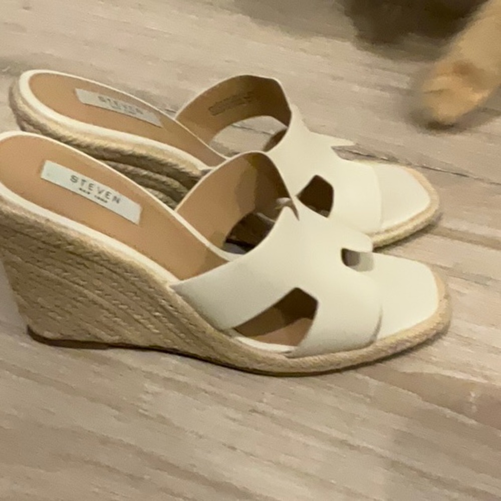Seven7 Cream Wedge Sandals